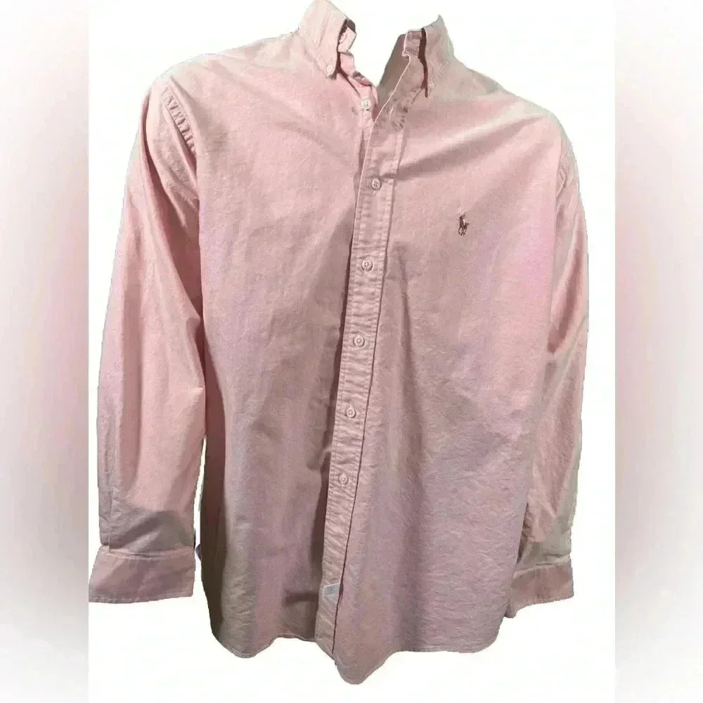 Ralph Lauren Pink Cotton button-down small Long Sleeve size L, 16.5, 34 Yarmouth